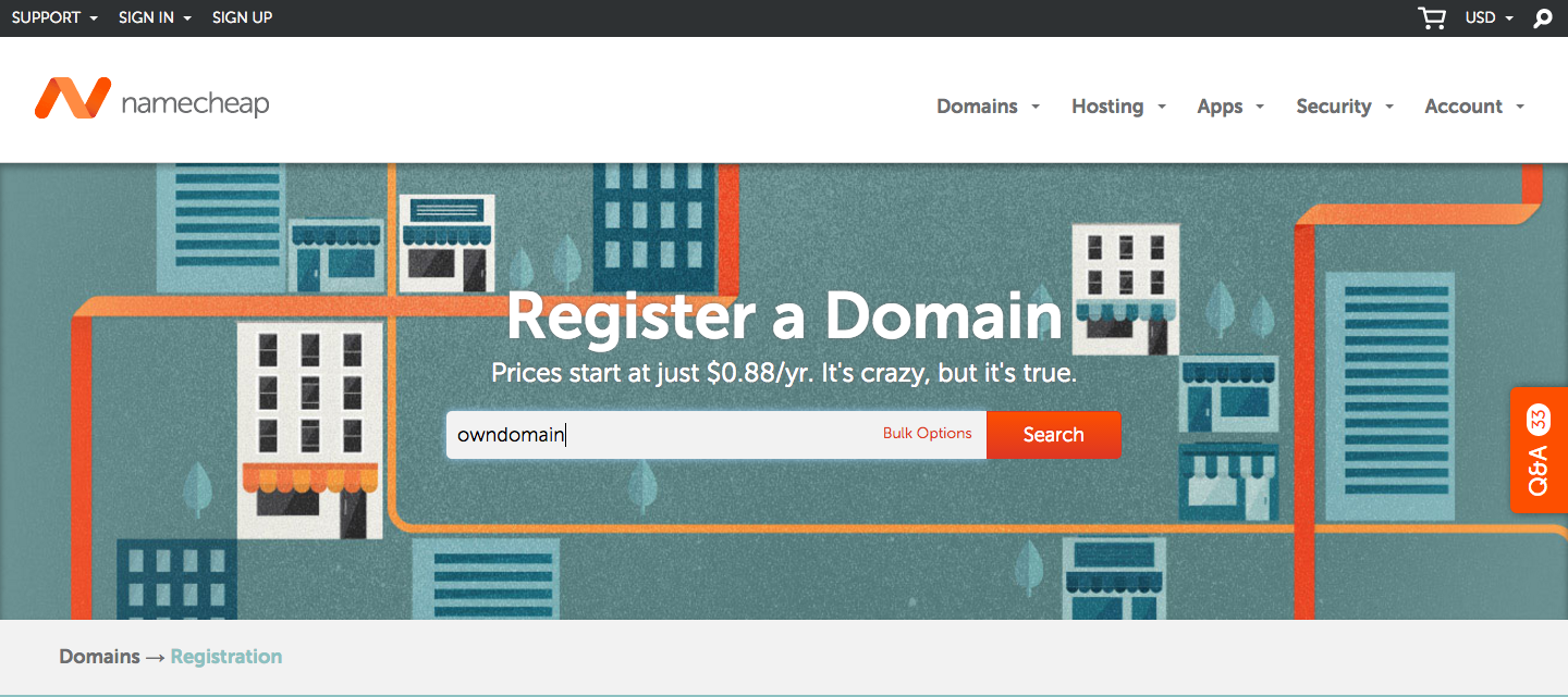 Web reg. First domains.